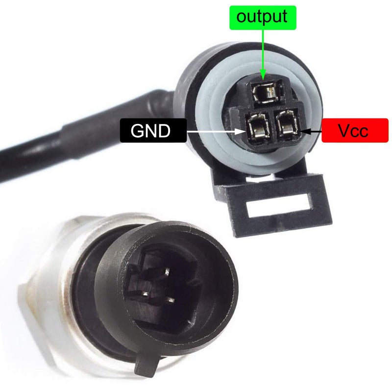 AUTEX 100psi Pressure Transducer Sensor, 0-100 Psi Pressure Sender 1/8" -27 NPT Oil Pressure Transmitter 316 Stainless Steel with Connector Harness Kit For Oil Fuel Air Water Pressure - Image 5